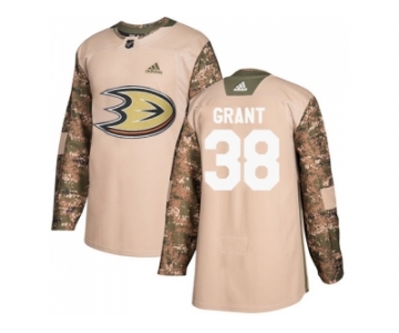 Men Adidas Anaheim Ducks #38 Derek Grant Camo Authentic 2017 Veterans Day Stitched NHL Jersey