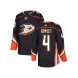 Men Adidas Anaheim Ducks #4 Cam Fowler Black Home Authentic Stitched NHL Jerse