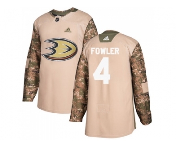 Men Adidas Anaheim Ducks #4 Cam Fowler Camo Authentic 2017 Veterans Day Youth Stitched NHL Jersey