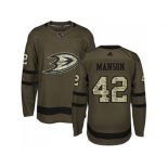 Men Adidas Anaheim Ducks #42 Josh Manson Green Salute to Service Stitched NHL Jersey