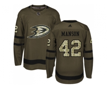 Men Adidas Anaheim Ducks #42 Josh Manson Green Salute to Service Stitched NHL Jersey