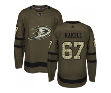 Men Adidas Anaheim Ducks #67 Rickard Rakell Green Salute to Service Stitched NHL Jersey