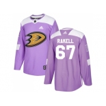 Men Adidas Anaheim Ducks #67 Rickard Rakell Purple Authentic Fights Cancer Stitched NHL Jersey