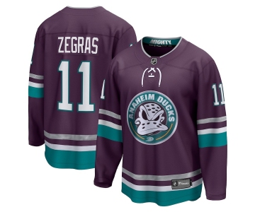 Men Anaheim Ducks  #11 Trevor Zegras Adidas 30th Anniversary Stitched NHL Jersey