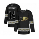 Men's Adidas Anaheim Ducks #14 Adam Henrique Premier Black Team Logo Fashion NHL Jersey