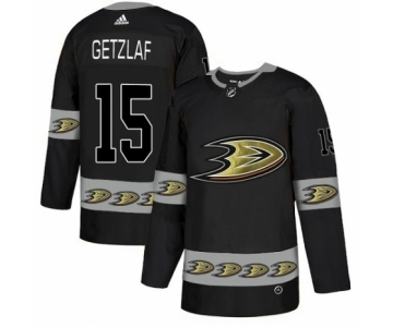 Men's Adidas Anaheim Ducks #15 Ryan Getzlaf Premier Black Team Logo Fashion NHL Jersey