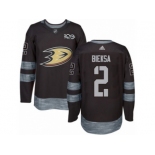 Men's Adidas Anaheim Ducks #2 Kevin Bieksa Authentic Black 1917-2017 100th Anniversary NHL Jersey