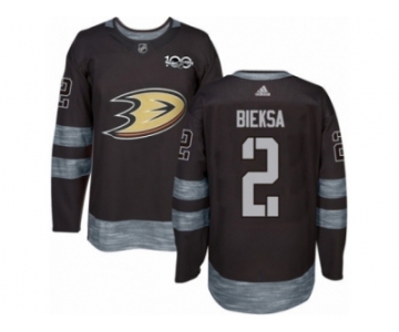 Men's Adidas Anaheim Ducks #2 Kevin Bieksa Authentic Black 1917-2017 100th Anniversary NHL Jersey