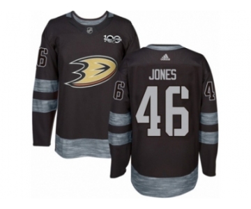 Men's Adidas Anaheim Ducks #46 Max Jones Authentic Black 1917-2017 100th Anniversary NHL Jersey