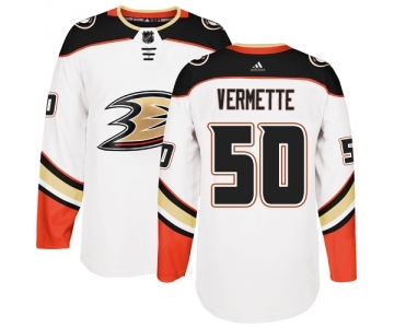 Men's Adidas Anaheim Ducks #50 Antoine Vermette Authentic White Away NHL Jersey