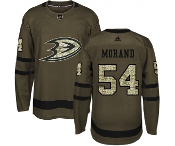 Men's Adidas Anaheim Ducks #54 Antoine Morand Authentic Green Salute to Service NHL Jersey