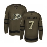 Men's Adidas Anaheim Ducks #7 Andrew Cogliano Premier Green Salute to Service NHL Jersey