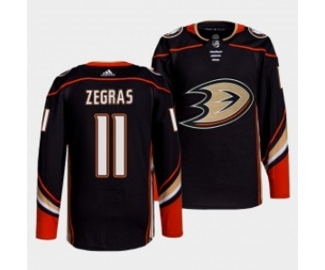 Men's Anaheim Ducks #11 Trevor Zegras Black Home Authentic Stitched NHL Jersey