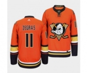 Men's Anaheim Ducks #11 Trevor Zegras Orange Authentic Adidas Jersey