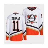 Men's Anaheim Ducks #11 Trevor Zegras White 2022-23 Reverse Retro Stitched Jersey