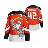 Men's Anaheim Ducks #42 Josh Manson Red 2020-21 Reverse Retro Alternate Hockey Jersey