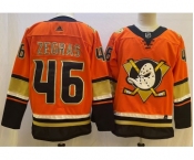 Men's Anaheim Ducks #46 Trevor Zegras Orange Authentic Adidas Jersey