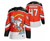 Men's Anaheim Ducks #47 Hampus Lindholm Red 2020-21 Reverse Retro Alternate Hockey Jersey