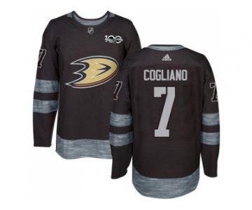 Men's Anaheim Ducks #7 Andrew Cogliano Black 1917-2017 100th Anniversary Stitched NHL Jersey