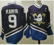 Men's Anaheim Ducks #9 Paul Kariya 1995-96 Purple CCM Vintage Throwback Jersey