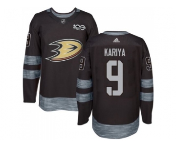 Men's Anaheim Ducks #9 Paul Kariya Black 1917-2017 100th Anniversary Stitched NHL Jersey