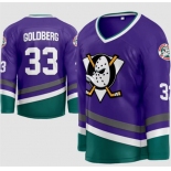 Men's Anaheim Mighty Ducks #33 Greg Goldberg Vintage Purple Movie Jersey