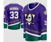 Men's Anaheim Mighty Ducks #33 Greg Goldberg Vintage Purple Movie Jersey