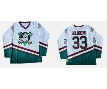 Men's Anaheim Mighty Ducks #33 Greg Goldberg Vintage White Movie Jersey