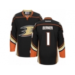 Men's Reebok Anaheim Ducks #1 Jonathan Bernier Authentic Black Home NHL Jersey