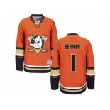 Men's Reebok Anaheim Ducks #1 Jonathan Bernier Authentic Orange Third NHL Jersey