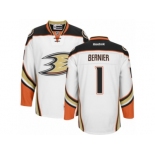 Men's Reebok Anaheim Ducks #1 Jonathan Bernier Authentic White Away NHL Jersey