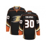 Men's Reebok Anaheim Ducks #30 Dustin Tokarski Authentic Black Home NHL Jersey