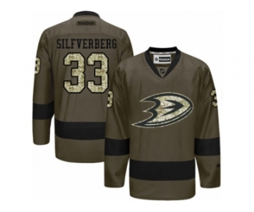 Men's Reebok Anaheim Ducks #33 Jakob Silfverberg Authentic Green Salute to Service NHL Jersey