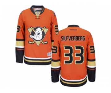 Men's Reebok Anaheim Ducks #33 Jakob Silfverberg Authentic Orange Third NHL Jersey