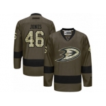 Men's Reebok Anaheim Ducks #46 Max Jones Authentic Green Salute to Service NHL Jersey