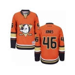 Men's Reebok Anaheim Ducks #46 Max Jones Authentic Orange Third NHL Jersey