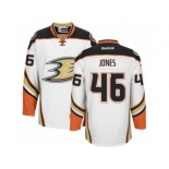 Men's Reebok Anaheim Ducks #46 Max Jones Authentic White Away NHL Jersey