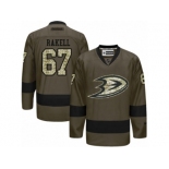 Men's Reebok Anaheim Ducks #67 Rickard Rakell Authentic Green Salute to Service NHL Jersey