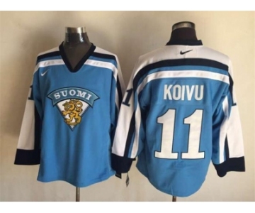 NHL anaheim ducks #11 koivu Light Blue Olympic Jersey