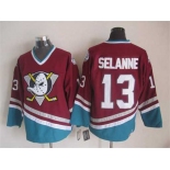 nhl jerseys anaheim ducks #13 selanne red[m&n]