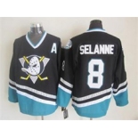 nhl jerseys anaheim ducks #8 selanne black[patch A][m&n]