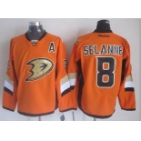 nhl jerseys anaheim ducks #8 teemu selanne orange[2014 new stadium][patch A]