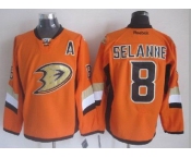 nhl jerseys anaheim ducks #8 teemu selanne orange[2014 new stadium][patch A]