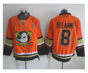 nhl jerseys anaheim ducks #8 teemu selanne orange[patch A][m&n]