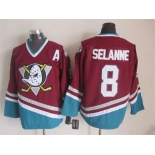 nhl jerseys anaheim ducks #8 teemu selanne red[patch A][m&n]