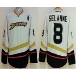 nhl jerseys anaheim ducks #8 teemu selanne white[patch A]