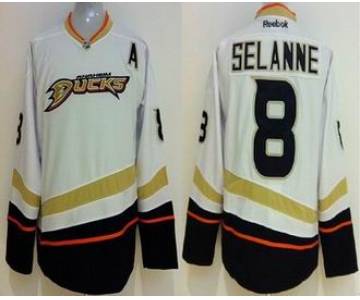 nhl jerseys anaheim ducks #8 teemu selanne white[patch A]