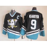 nhl jerseys anaheim ducks #9 kariya black[patch C][m&n]