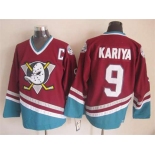 nhl jerseys anaheim ducks #9 kariya red[patch C][m&n]