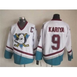 nhl jerseys anaheim ducks #9 kariya white[patch C][m&n]